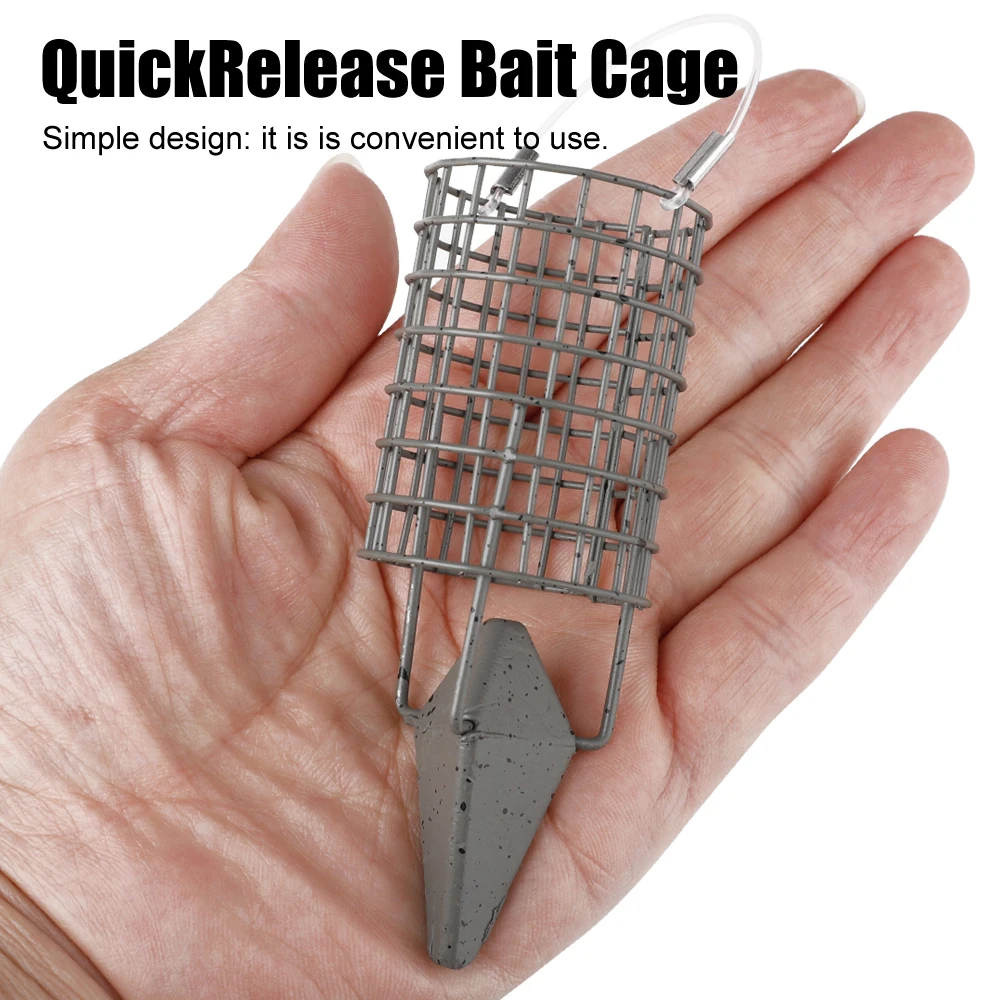 Alimentador de método de pesca de carpa FTK, 30g/40g/50g/60g, jaula de alambre de acero inoxidable, cebo europeo, aparejo de pelo de carpa, alimentador de pesca de carpa - imagen 4