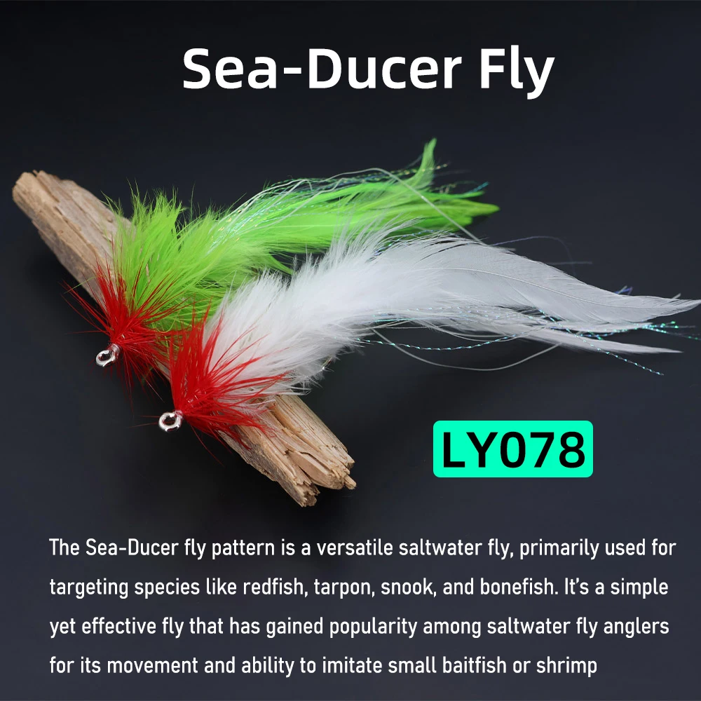 Ellllv 5,9′′ 3/0 # Señuelo serpentín de cola de conejito de boca larga con gancho 5/0 # Anzuelo Seaducer Fly Pesca en agua salada Baitfish para Redfish Tarpon - imagen 5