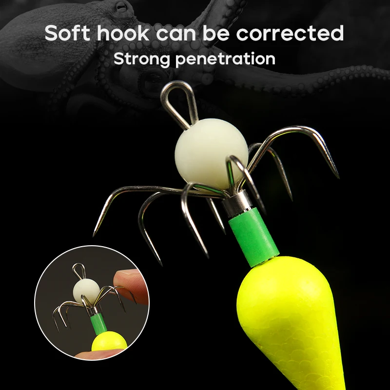 LETOYO 2,8g anzuelo flotante de pulpo luminoso calamar Jig señuelo de pesca cebo Artificial para Webfoot pulpo pesca señuelo de pesca de mar - imagen 3