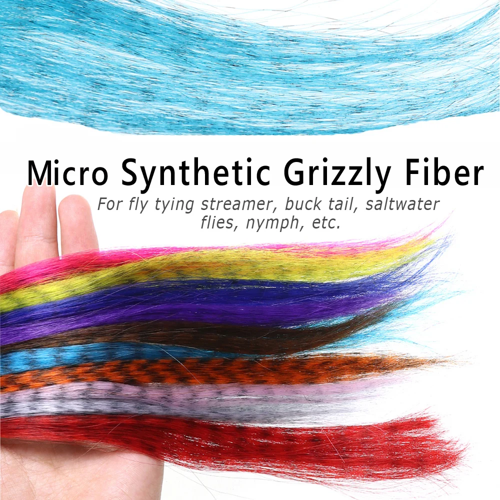 Wifreo, 2 mechones de pelo sintético de cebra, Material de atado de moscas de fibra Grizzly para Lucio Streamer Minnow Buck Tail, moscas de pesca de agua salada - imagen 3