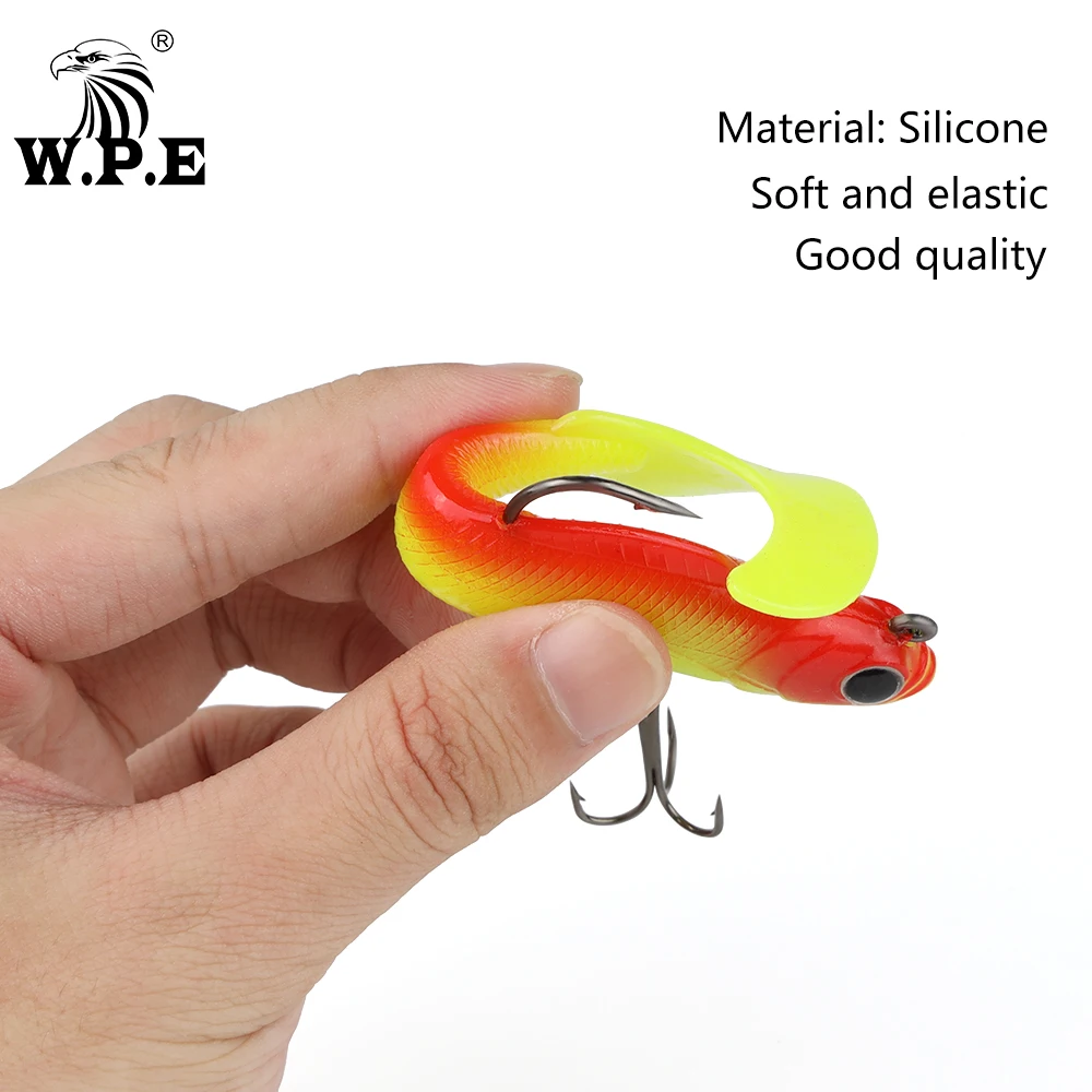 W.P.E-señuelo suave de pesca, cebo falso de goma, aparejo de Lucio, cabeza de plomo, 8/10/12/14cm, 8,5g/16,5g/22,5g/34,5g - imagen 2