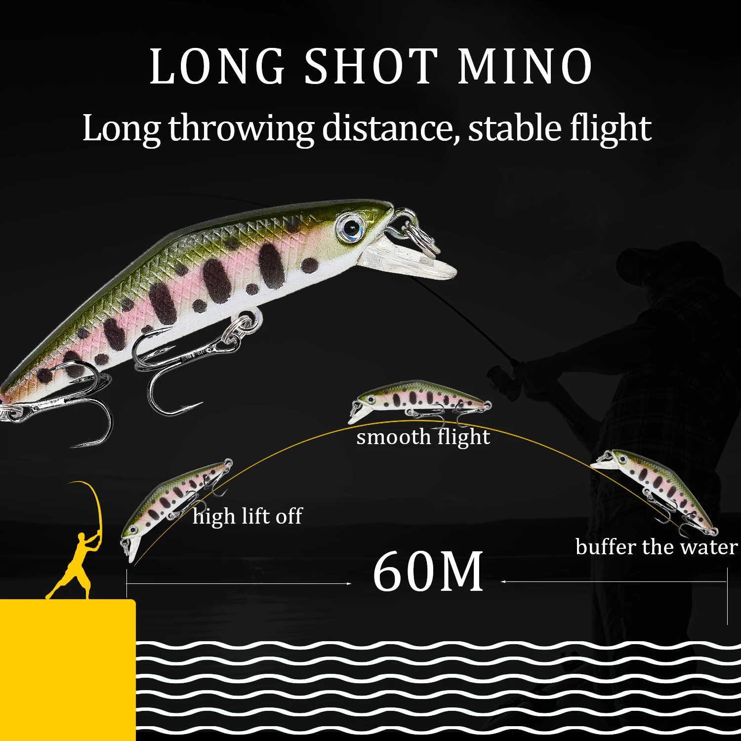 Señuelo de pesca de pececillo que se hunde, cebo Artificial duro láser de 6,8 cm, 2,7g, Wobblers de lubina, señuelo de carpa de Lucio, Crankbaits, aparejos de pesca, 1 ud. - imagen 4