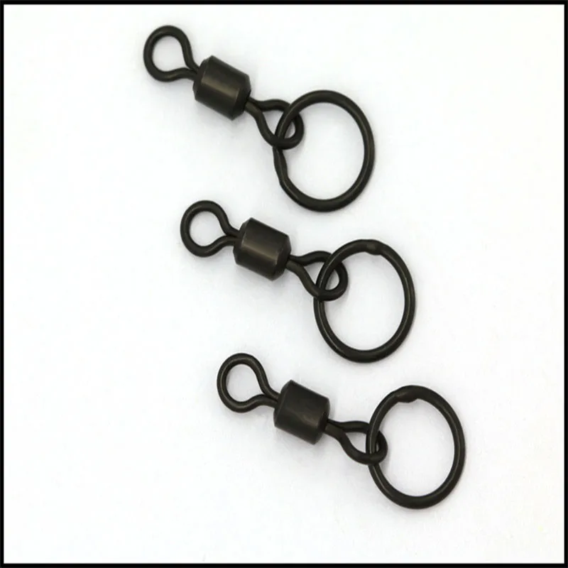 Anillo de pesca de carpa, 50 piezas, giratorio a presión con anillo sólido, aparejo de pelo, cambio rápido, Chod, aparejo con bisagras, accesorios de herramientas de pesca - imagen 3