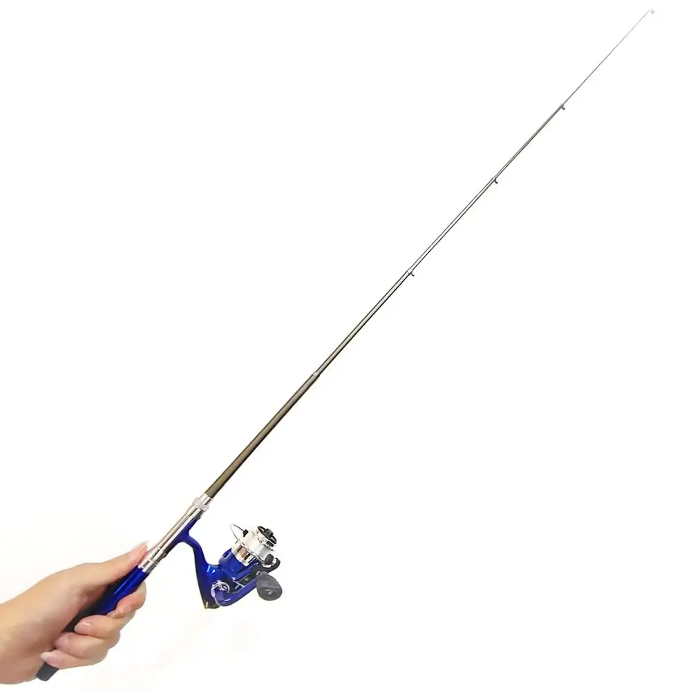 Mini caña de pescar telescópica, juego de carretes de carbono, bolígrafo de bolsillo portátil, poste de fundición, aleación de aluminio, giratorio, ultraligero para alimentador de peces - imagen 5