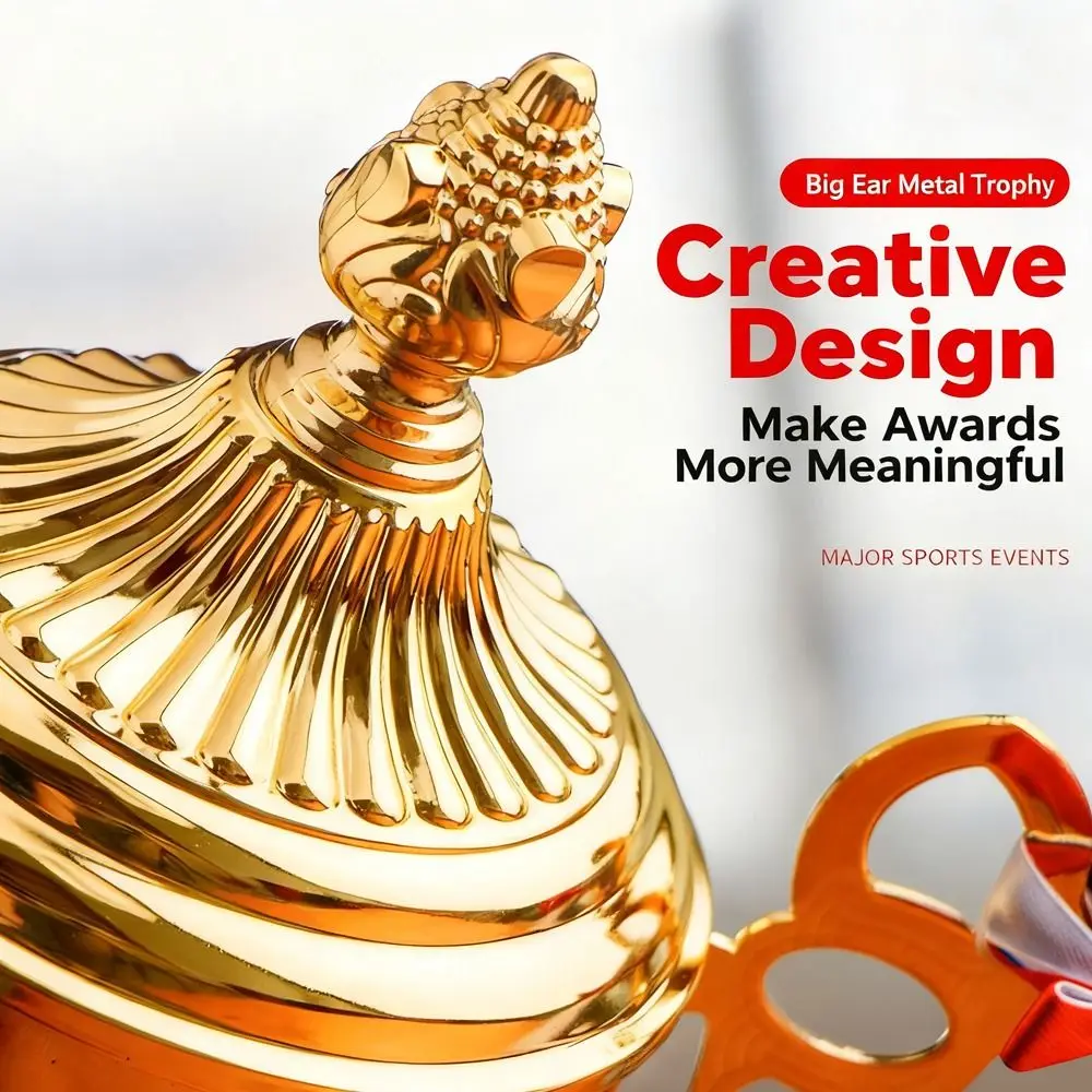 Premio creativo Trofeo de metal Diseño divertido Grabado gratis Trofeo deportivo Colección de exhibición Material metálico Trofeo de premio Tenis de mesa - imagen 2