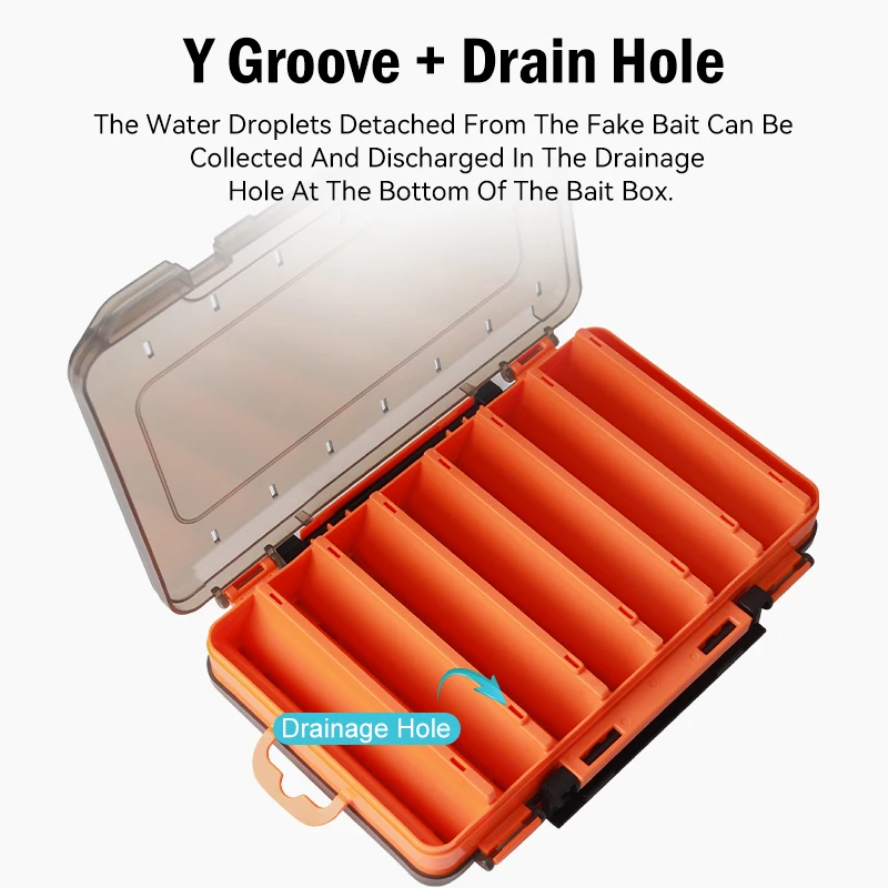 LEYDUN 12 14 compartimentos cajas de aparejos de pesca cebo señuelo gancho accesorios caja de almacenamiento doble cara caja de pesca de alta resistencia - imagen 4