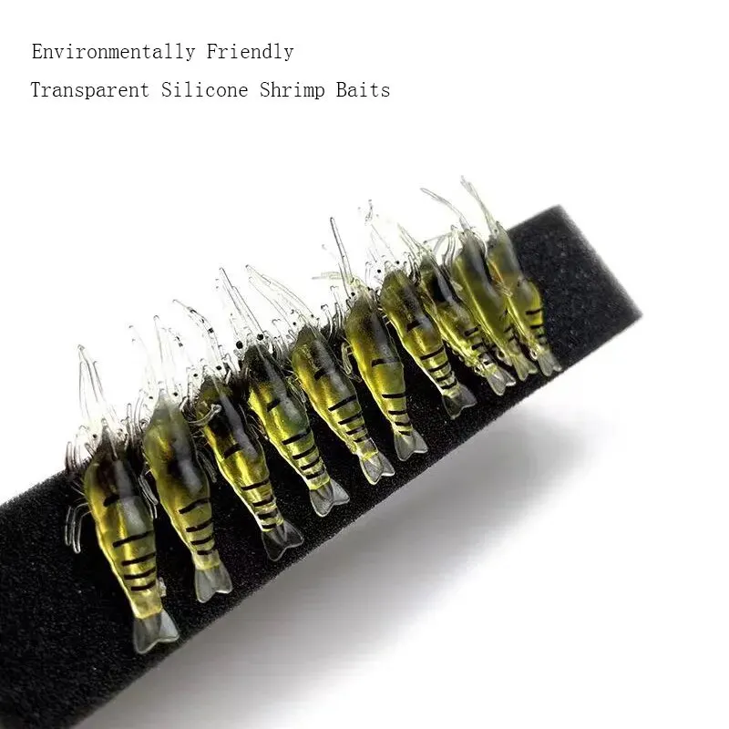 10 Uds simulación suave camarón señuelo anzuelo Crankbaits aparejos de pesca Señuelos de Pesca cebo Artificial Wobblers para curricán - imagen 4