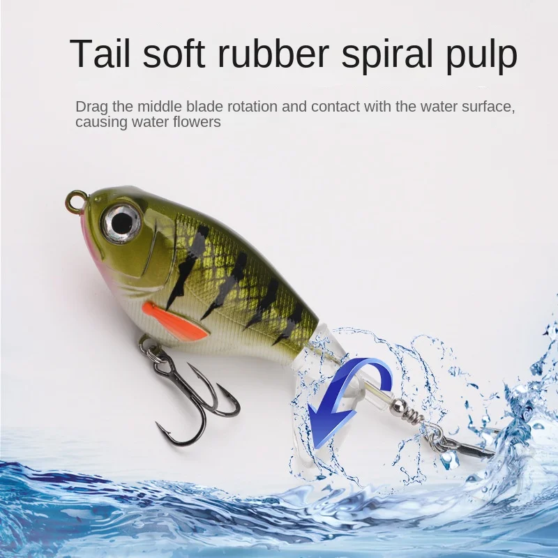 JYJ-señuelo de arrastre crankbait, superficie de fundición lejana con cola giratoria, aparejos de pesca minnow, 7,5 cm, 17g - imagen 3