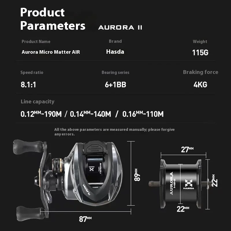 Hasida Aurora Micro Aircf Carrete Ultraligero con Rodamiento Cerámico - imagen 2