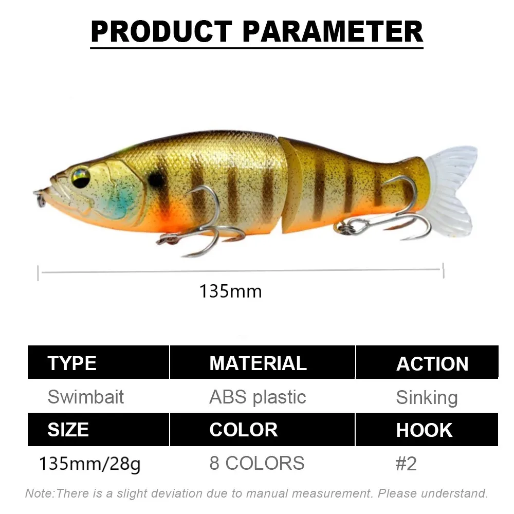 SwimBaits I-slide 135 señuelo de pesca articulado Glide Bait Islide 135mm 28g Glidebait Swimbait Wobbler de hundimiento lento para lubina Bigmouth - imagen 3