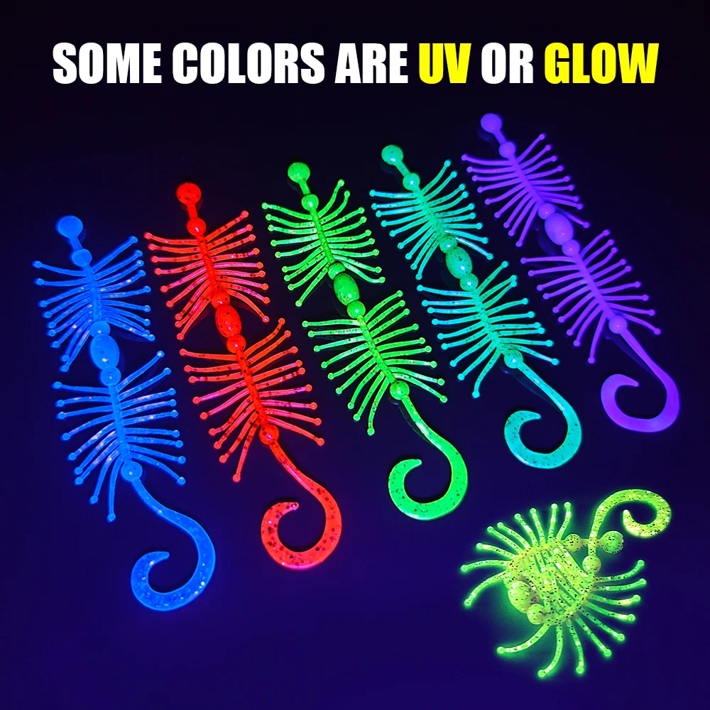 Spinpoler-cebo suave TPR con falda de gusano, plantillas con aroma de camarón, 13cm, señuelo de pesca, criatura para lubina, perca, trucha, Lucio, aparejos de pesca - imagen 4