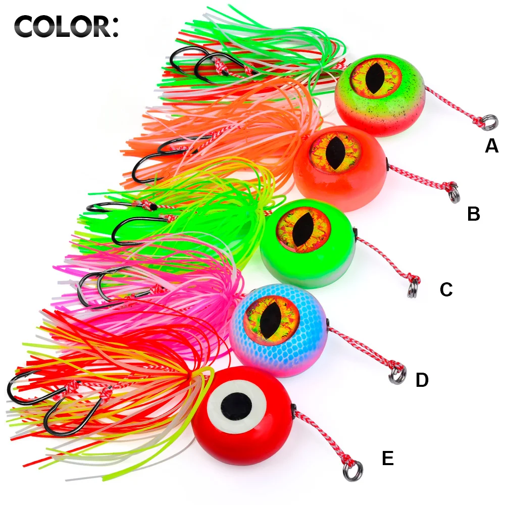 Proberos-señuelo de pesca con cabeza de anzuelo lento, falda de pulpo con anzuelo de asistencia de Metal, colores mezclados, faldas de calamar de agua salada, 1 ud. - imagen 4