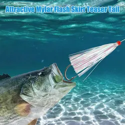 Señuelos cola Mylar morado con destellos para pesca en agua salada