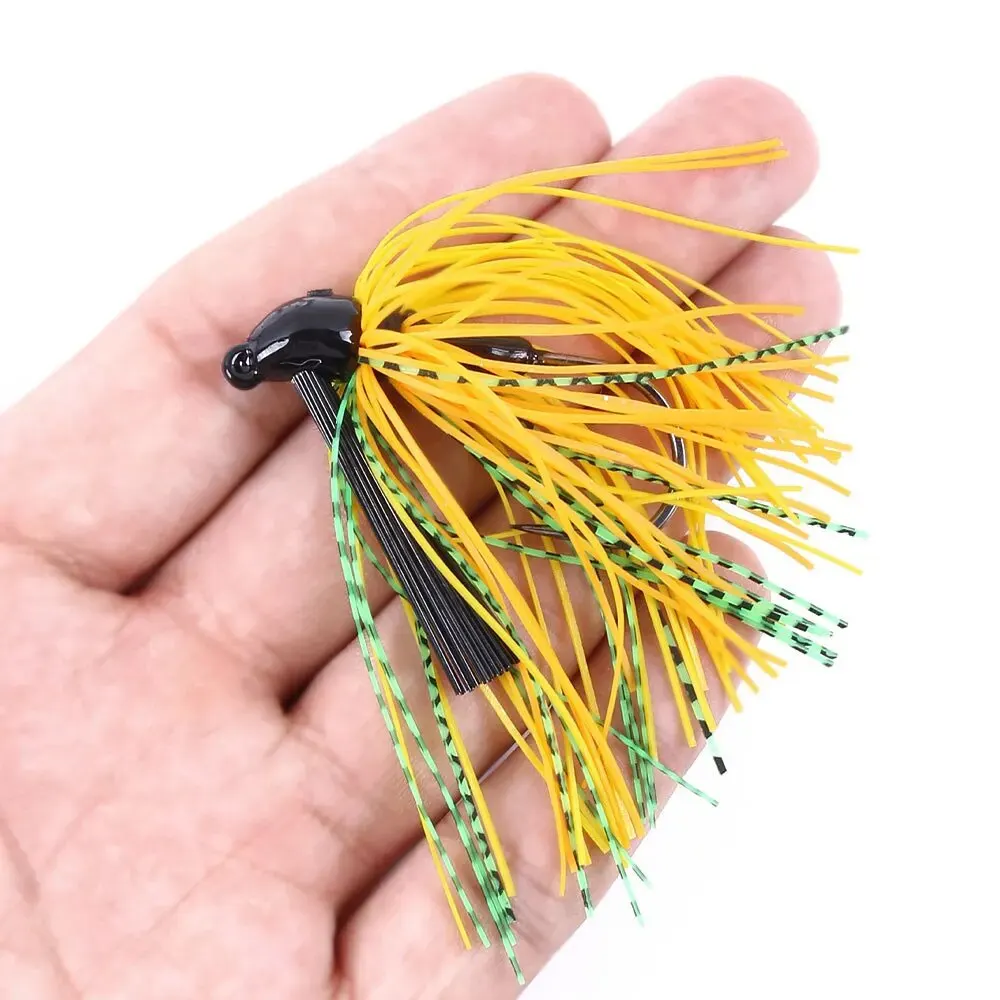 Jig Lure Spinner Bait 10g Skirt Beard Fishing Lures Rubber Jig Buzzbait Swim Jig Head For Bass Pike Wobbler Fishing Hooks - imagen 4
