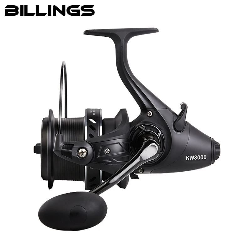 BILLINGS 5000/12000 carrete giratorio de carpa arrastre doble máximo 18kg 5,2:1/5,1:1 relación de engranaje con carrete de aluminio para pesca en agua dulce y sal - imagen 3