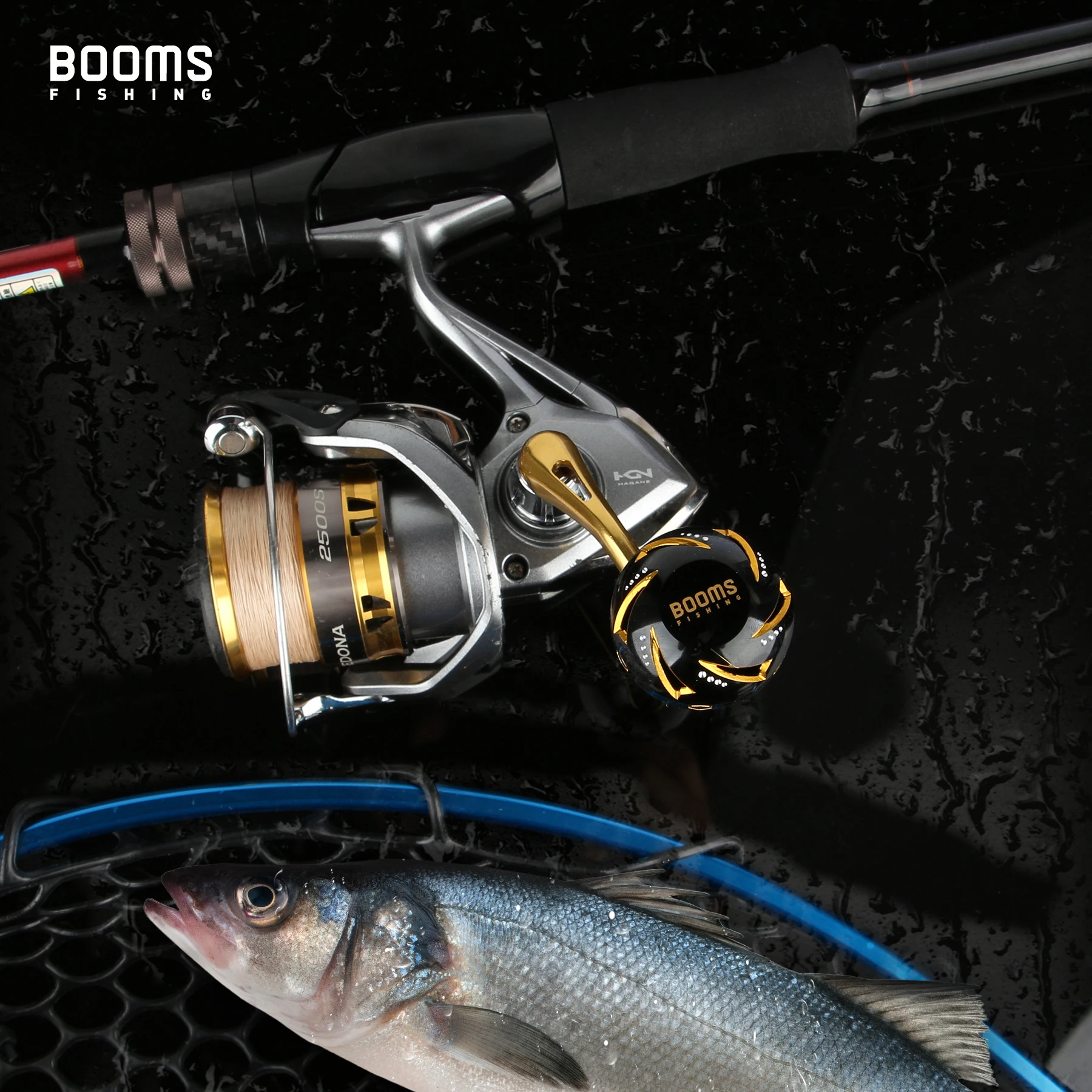 Booms Fishing K01-perilla de mango de carrete de pesca para Daiwa Shimano, carrete giratorio para 1000-6000 de diámetro, perilla de aleación de aluminio de 35-41mm, nuevo - imagen 2