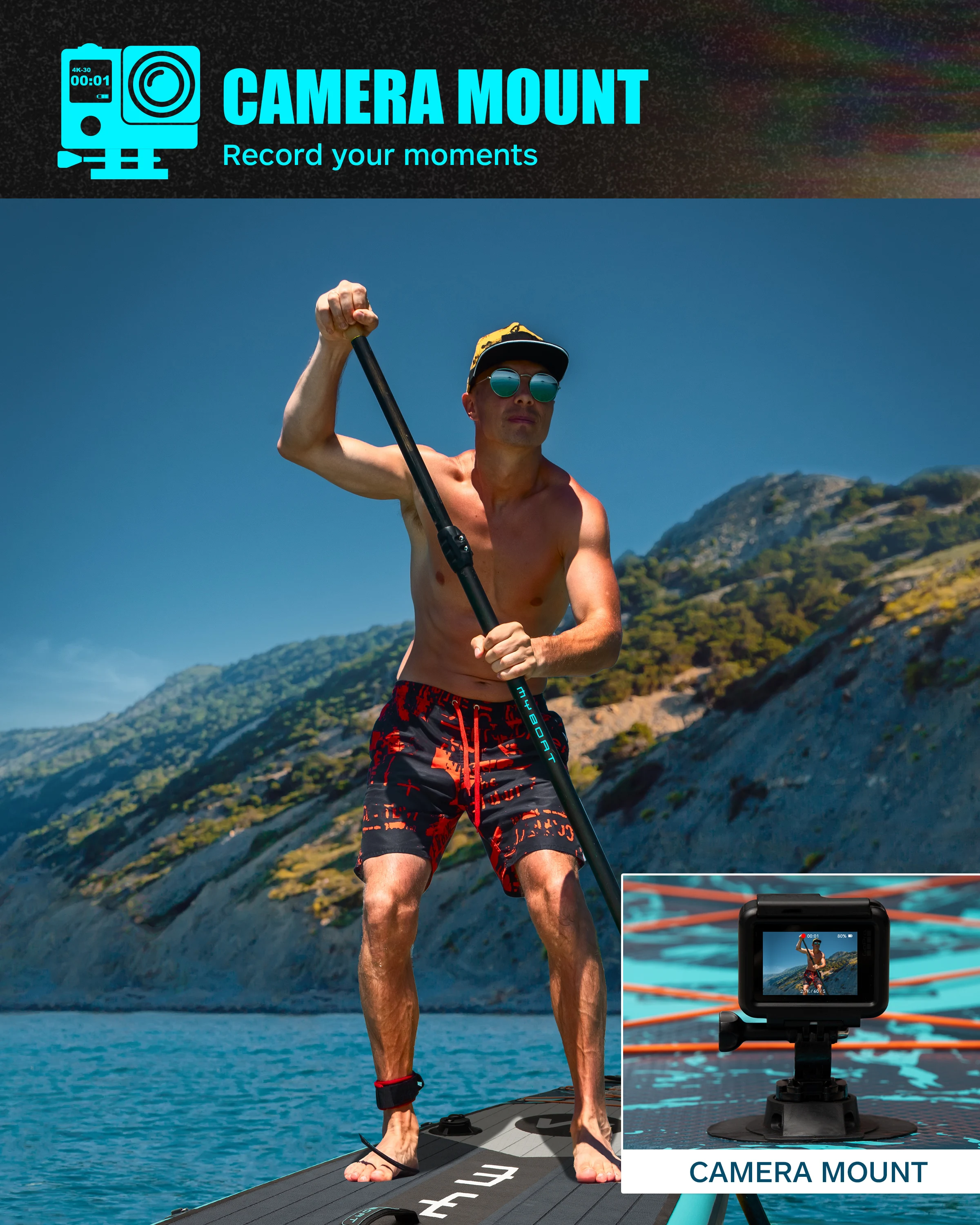 Myboat-Tabla de Paddle inflable Extra ancha impermeable para adultos, 11 '6 ''x34'' X6 '', pesca acuática de estilo de pie con accesorios SUP - imagen 5