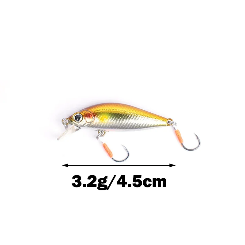 1 Uds 4,5 cm 3,g señuelo de Pesca calidad Mini señuelo Minnow ojos 3D cebo duro de plástico Pesca Wobblers artificiales Crankbait Pesca Baait - imagen 3