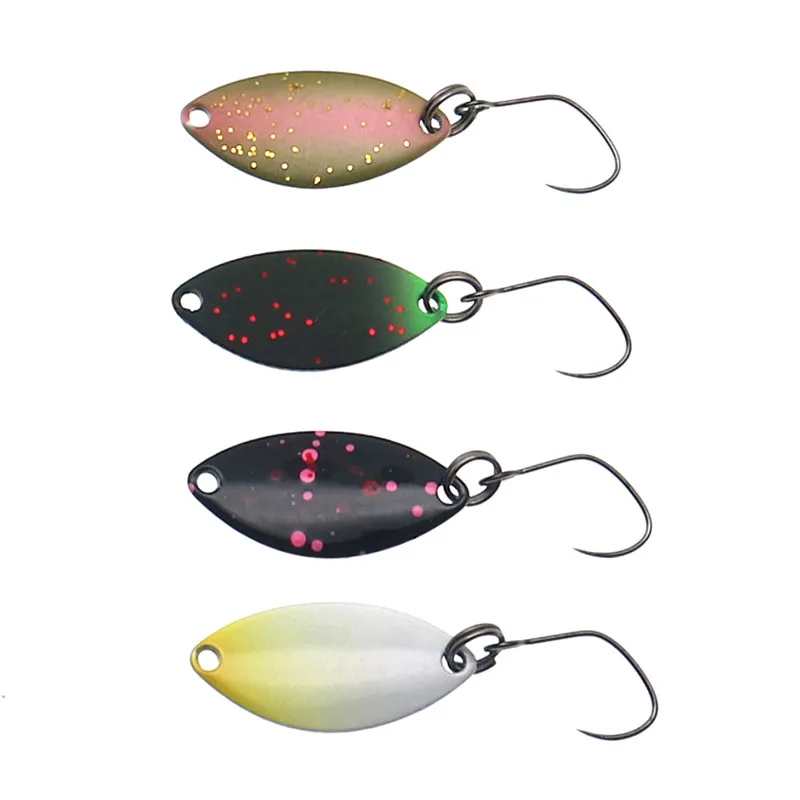 5 unids/lote 1,4g/24mm micro cuchara de Metal señuelo de pesca cebos duros lentejuelas multicolor un solo gancho trucha señuelos aparejos de pesca - imagen 5
