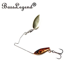 BassLegend Micro Spinnerbait con hoja de metal y gancho triple trasero