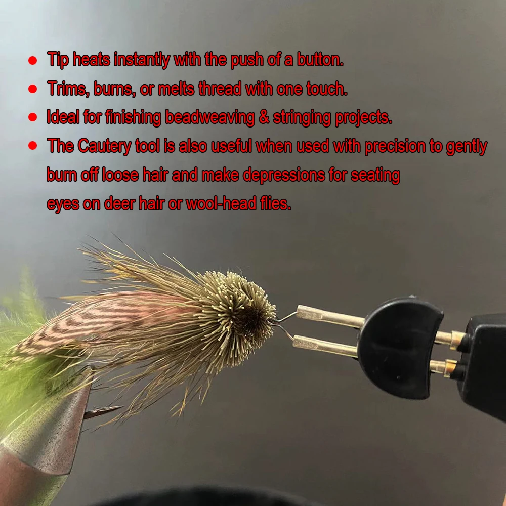 Wifreo herramienta de calentamiento de resina, herramienta de cauterización para atar moscas, hormigas de huevo, eliminación de fibras sueltas, lana de Deerhair ardiente para incrustar ojos - imagen 4