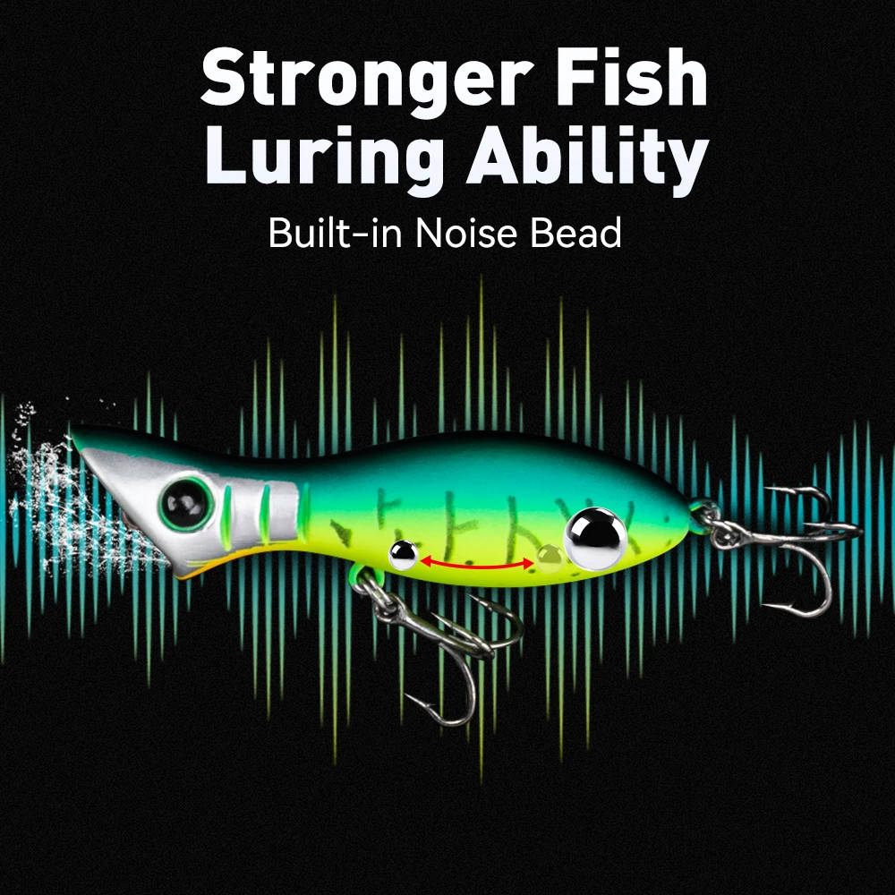 Kingdom-cebo de pesca Microfly Popper, 50mm, 3,5g, ojos de pez 3D, pintura exquisita más fácil para atraer la superficie del pez, señuelo duro Artificial - imagen 5