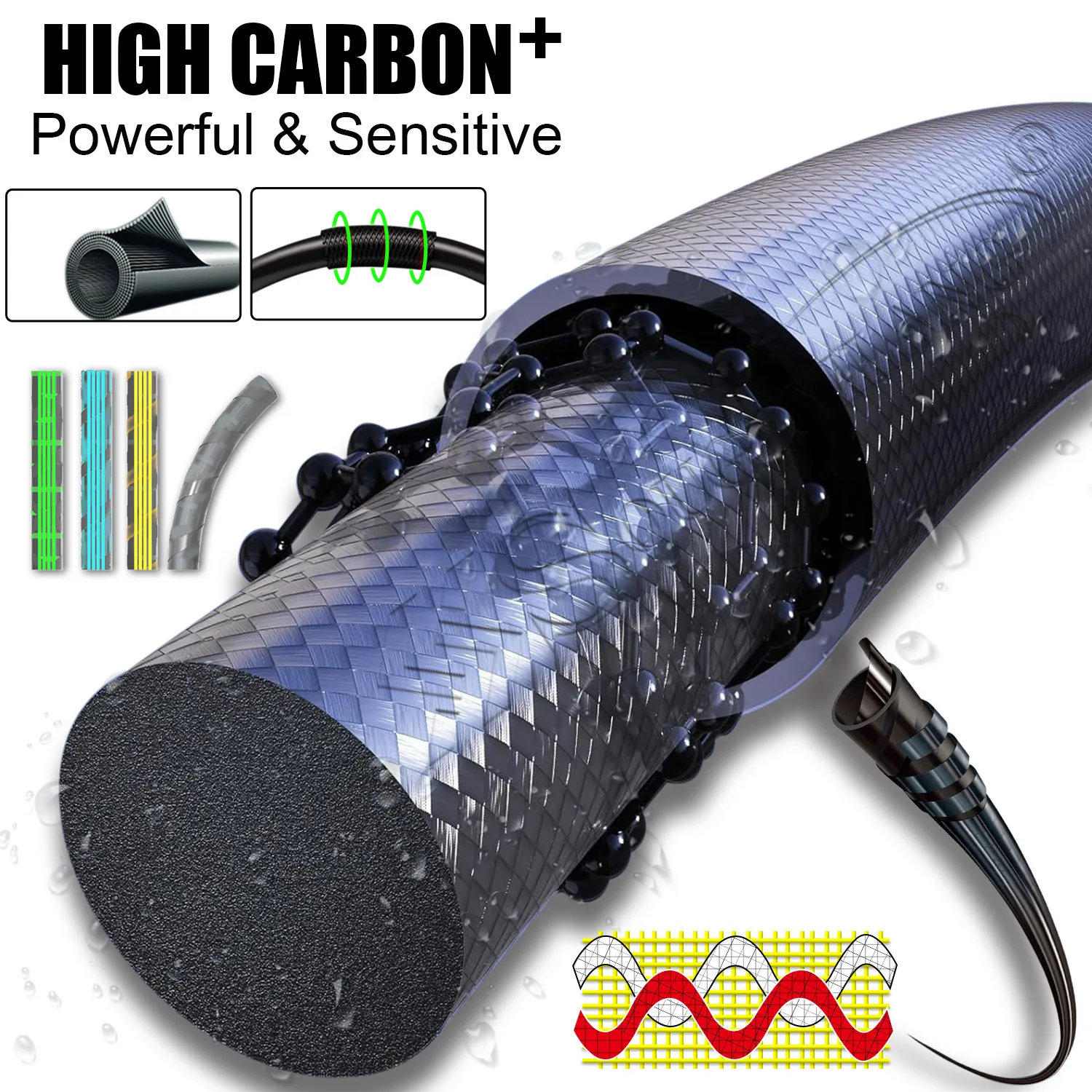 Sougayilang-caña de pescar giratoria de 2 secciones, señuelo giratorio de 180-210cm, pesca de agua dulce de trucha de lubina súper ligera y sensible - imagen 5