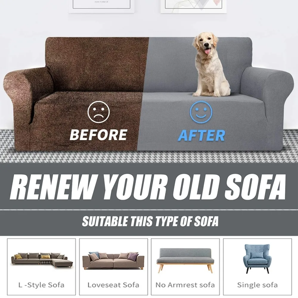 Transforme su sofá antiguo en una nueva adición elegante y cómoda con nuestras versátiles portadas de sofá