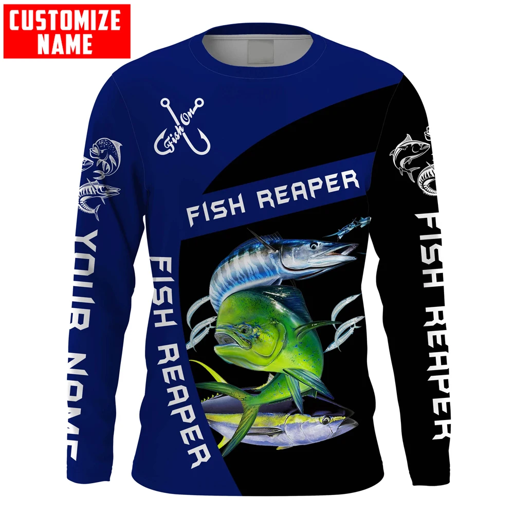 Wahoo Fishing Personaliza el nombre y el nombre del barco Sudadera con capucha y sudadera con estampado 3D para hombre Sudaderas con capucha con cremallera unisex Chándales casuales KJ914 - imagen 2