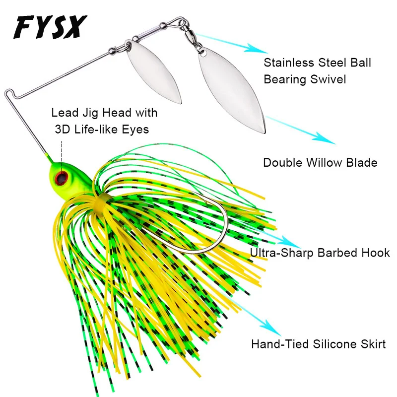 YULAOGE-señuelo de pesca VIB, cebo giratorio para lubina, Lucio, aparejo de cebo artificial Walleye, 17g/21g - imagen 4