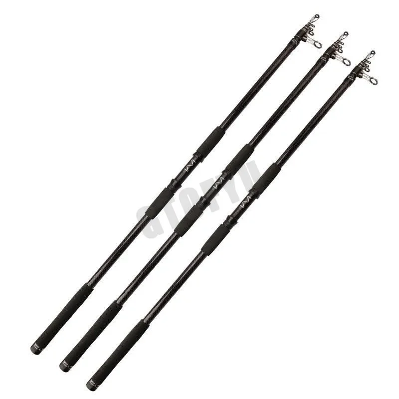 Caña de pescar telescópica de 3,6 M-4,5 M, caña de pescar giratoria portátil de carbono para barco, agua salada, agua dulce, surfcasting, Baitcasting R - imagen 2