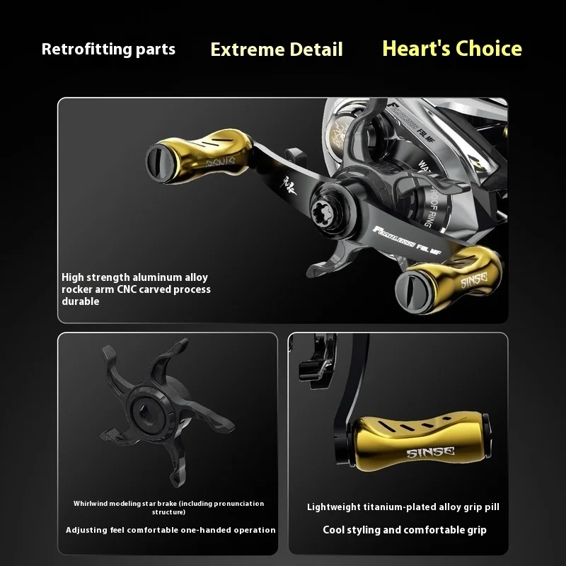 Carrete Baitcasting SINSE Fearless – Ratio 6.2:1, Gran Alcance - imagen 3