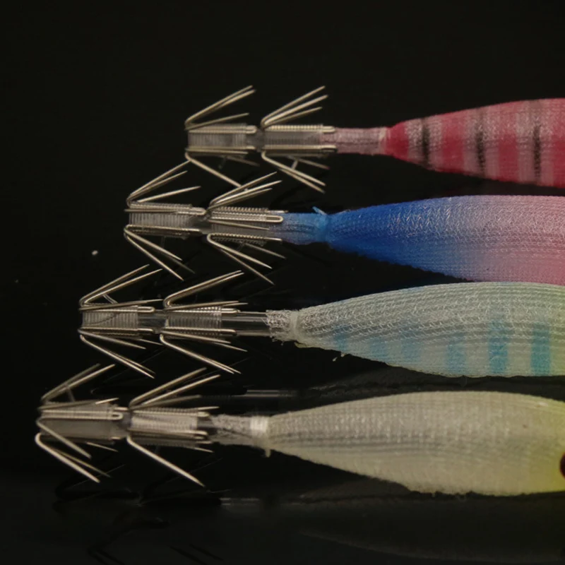 Cebo con anzuelo de calamar, longitud de 8cm, plantilla de calamar suave, señuelo de pesca de agua de mar al aire libre - imagen 4