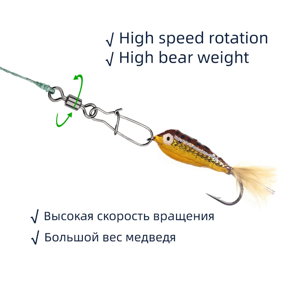 Conector de pesca giratorio de rodamiento de 20 piezas, gancho de señuelo de pesca de acero inoxidable, accesorios de aparejos - imagen 4