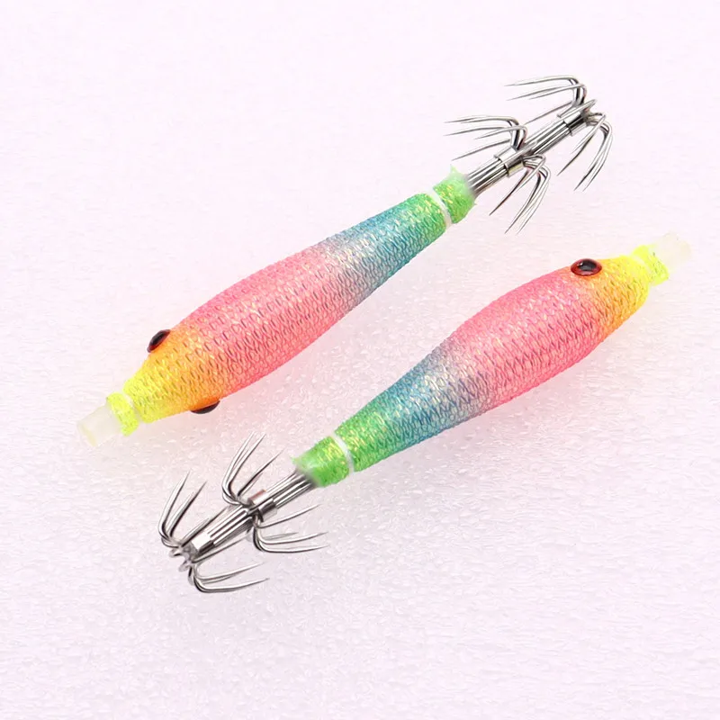 5 unids/bolsa 68mm rollo de tela luminosa UV tubo de soplado pesca pulpo plantilla madera camarones cebo calamar gancho pesca explosión gancho - imagen 3