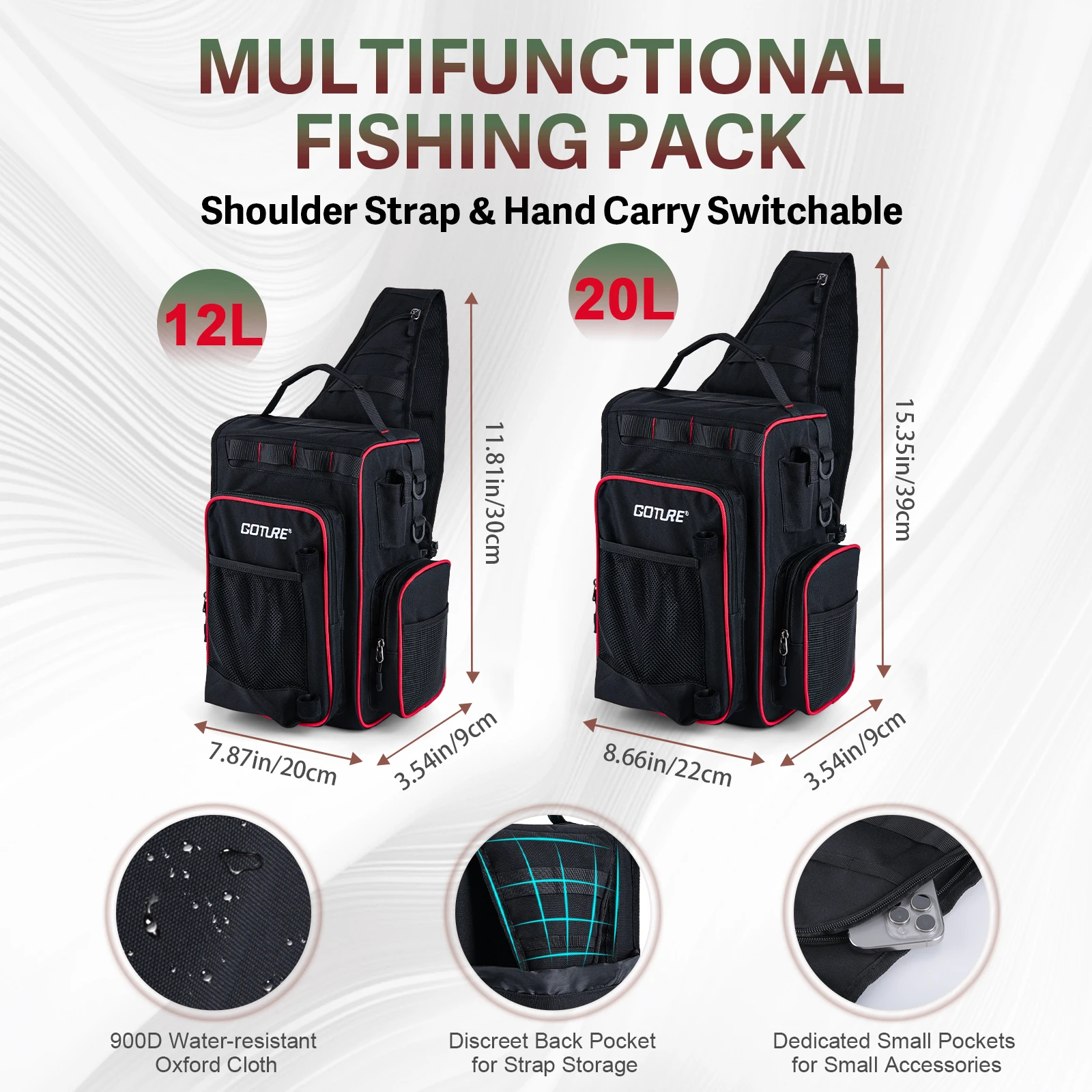 Combo de caña y carrete de pesca Goture, caña de pescar telescópica, kit de viaje portátil con bolsa de transporte para agua dulce y salada - imagen 2