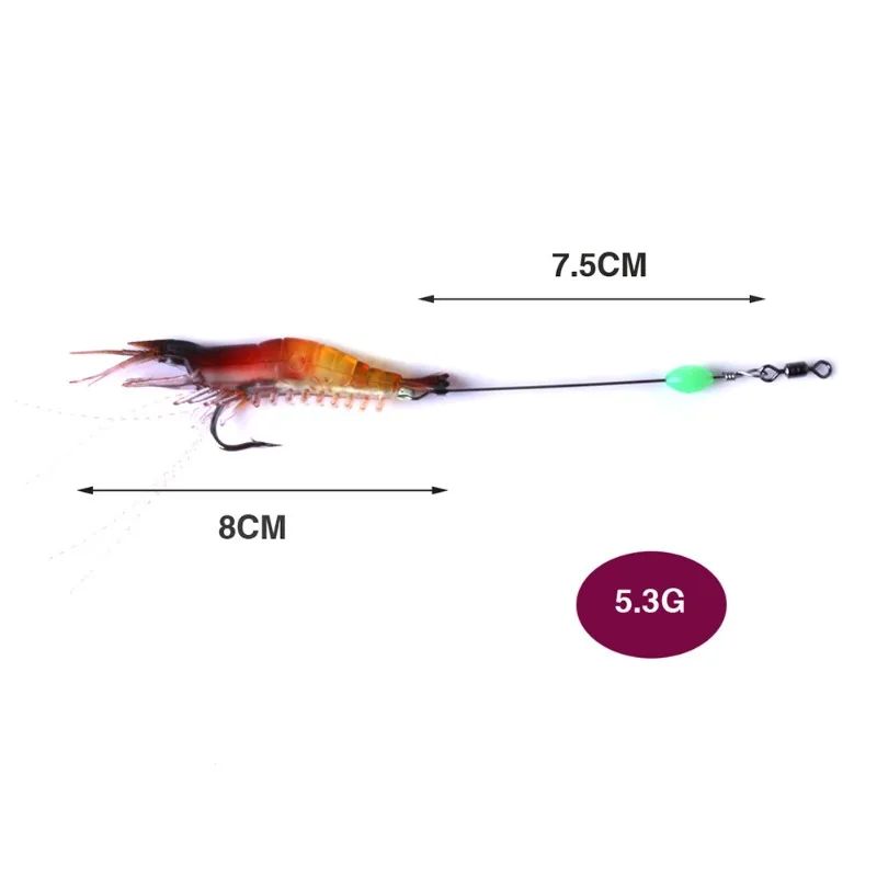 Luya cebo que brilla en la oscuridad, cebo suave de Camarón, hierba, camarón, Luya, cebo de pesca, Luya, equipo de pesca, ayudante - imagen 2