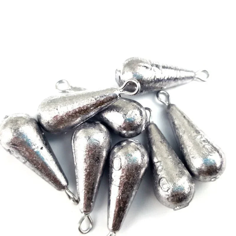 1 Uds 10/20/30/40G/50G/60G/70G/80G/100G plomo en forma de gota accesorios de equipo de pesca cebo de hundimiento rápido lanzamiento de larga distancia