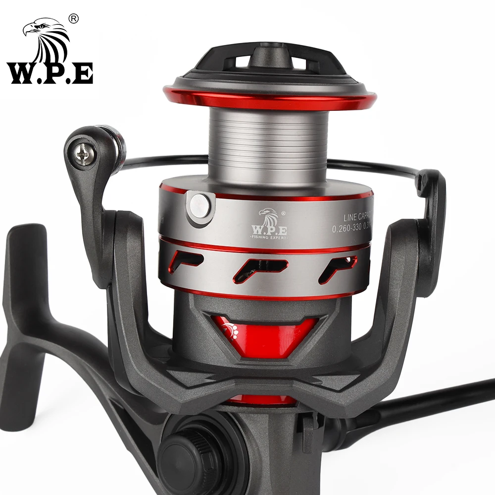 Carrete de pesca giratorio W.P.E AT 2000/3000/4000/5000, carrete de hilo totalmente metálico 7 + 1 BBs 5,1: 1, aparejos de rueda de pesca de alta relación de engranaje - imagen 5