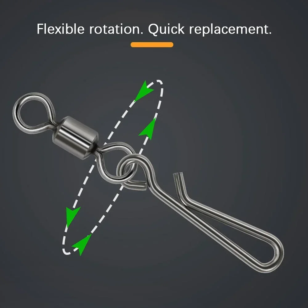 10-50 Uds. Giratorios de pesca a presión, barril giratorio, conector de señuelos a presión, Clip de pesca de agua salada, aparejos de pesca a presión - imagen 5