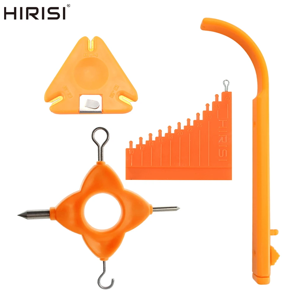 Hirisi-calibrador de pelo multiherramienta para pesca de carpa 4 en 1, pelador de eslabones de gancho, accesorios y herramienta de medición para aparejos de cabello Chod
