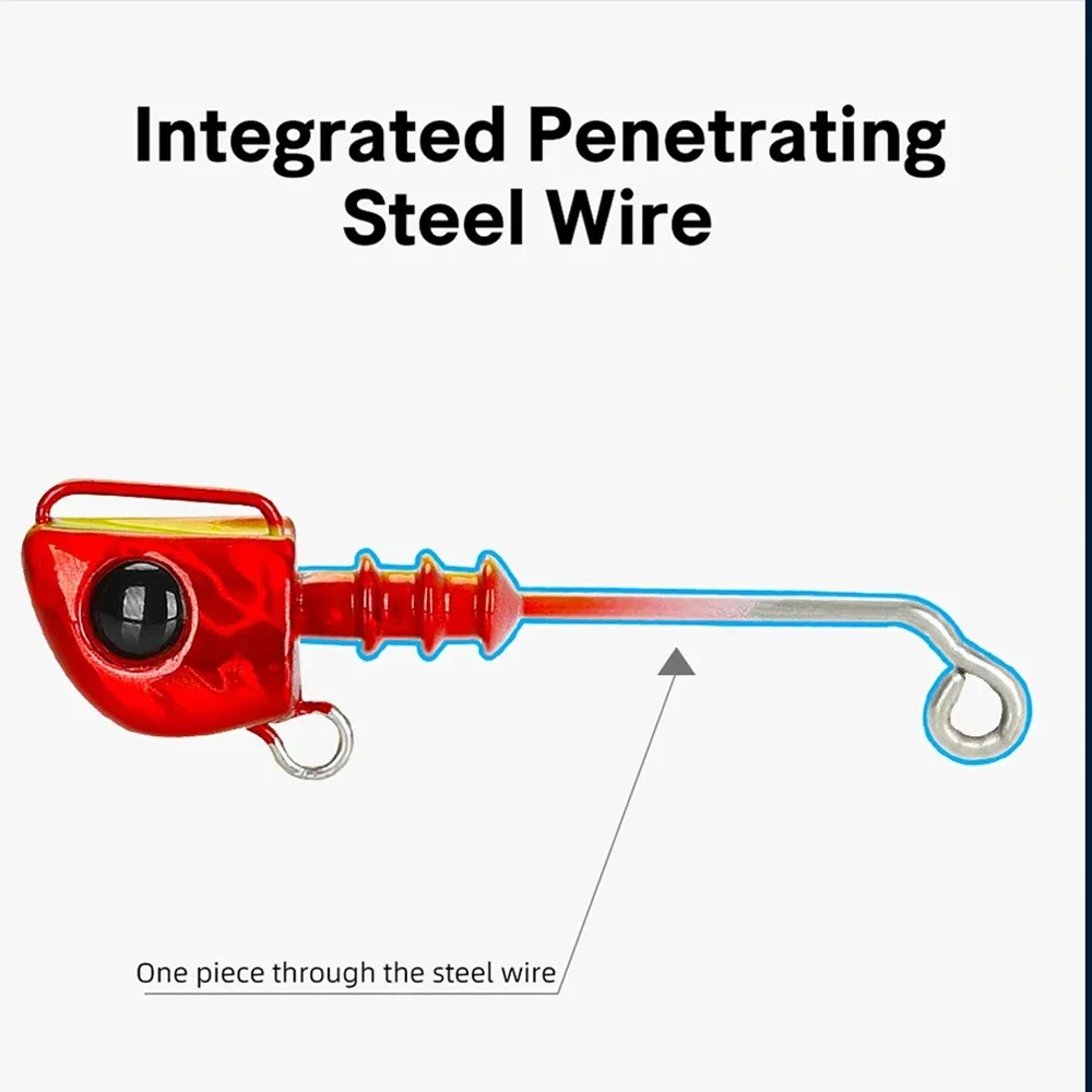 Juego de señuelos blandos de 115mm y 28g, cabeza de Jigging de fundición larga, juego de señuelos blandos con cola en T, cebo de pesca de lubina que se hunde, cebos grandes - imagen 3