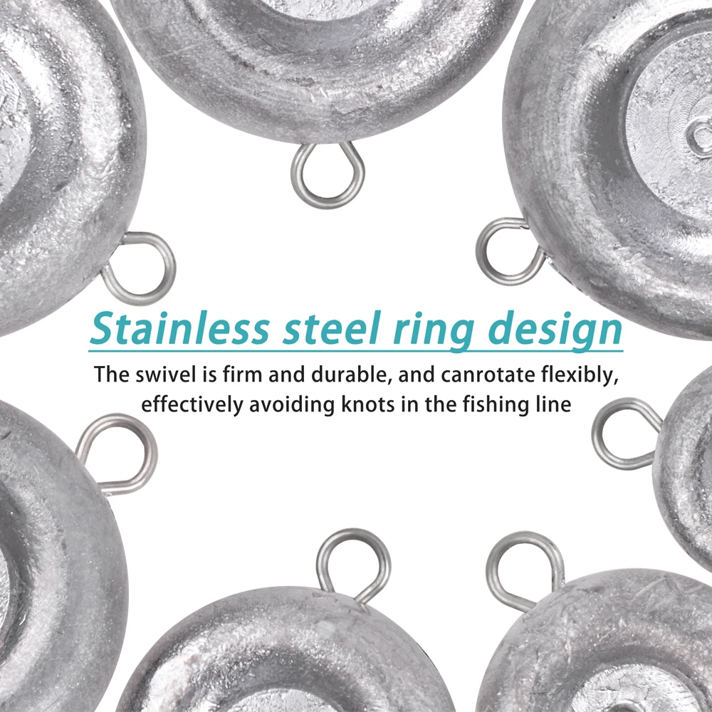 Pesas de pesca de plomo para agua dulce y salada, pesas de disco de pesas de plomo para pesca de Surf - imagen 5