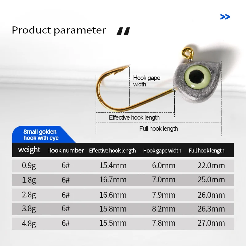 Luminoso 55 Uds 3D ojo Jig Head Kit 1g 2g 3g 4g 5g 7g plomo cabeza de pez Jigging Compatible con cualquier cebo suave lubina carpa pesca en hielo - imagen 5