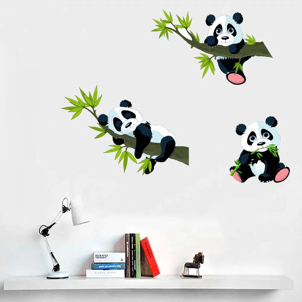 40x60cm hogar Panda hoja de bambú Color pegatina de pared dormitorio sofá espacio decoración pegatina - imagen 2