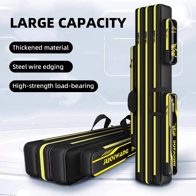 Bolsa de caña de pescar portátil, 2/3 capas, 80-130CM, bolsa de almacenamiento de aparejos de pesca recta, bolsa de almacenamiento de equipo de pesca grande, bolso de caña de mar - imagen 3