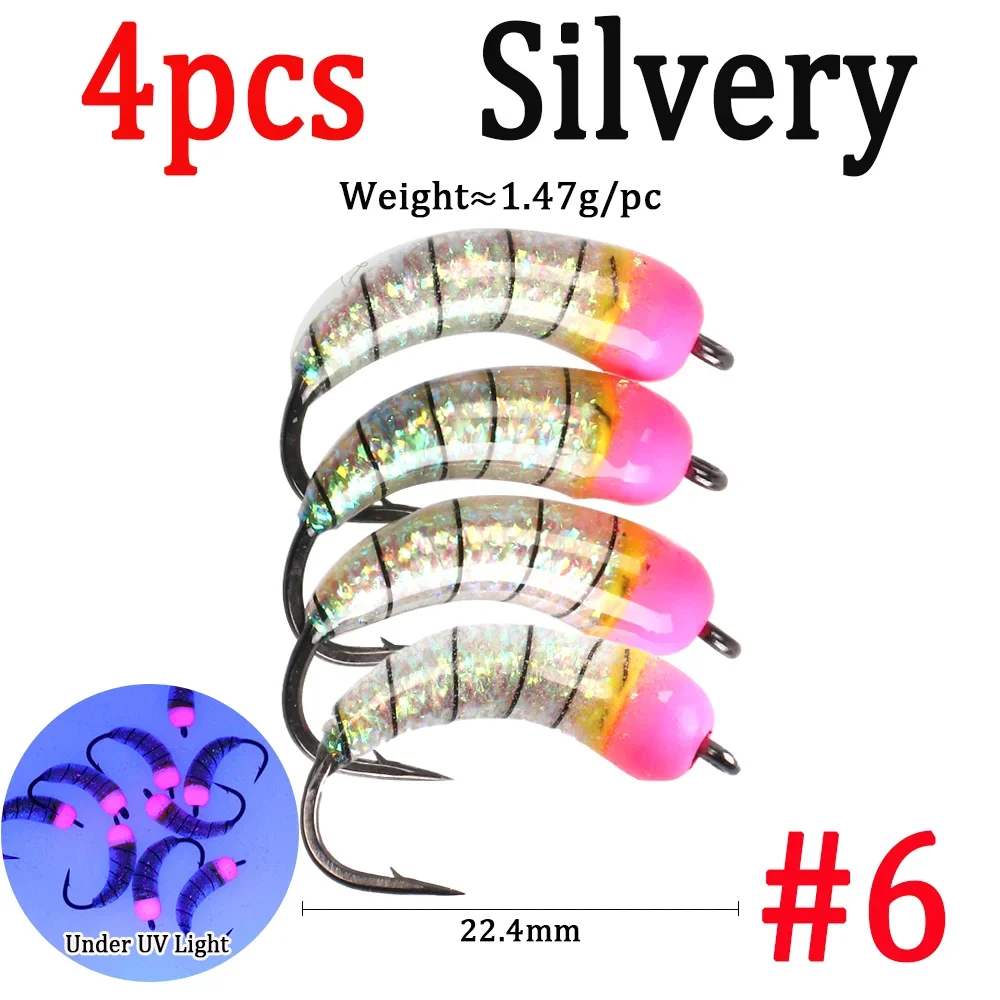4pcs Silvery Size 6