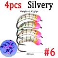 4pcs Silvery Size 6