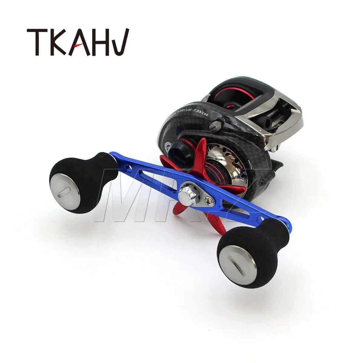 TKAHV-mango de carrete de pesca Baitcasting, potente, bule, 103mm, para Abu Daiwa Shimano Baitcast, tambor de perfil bajo negro, agarre recto - imagen 5
