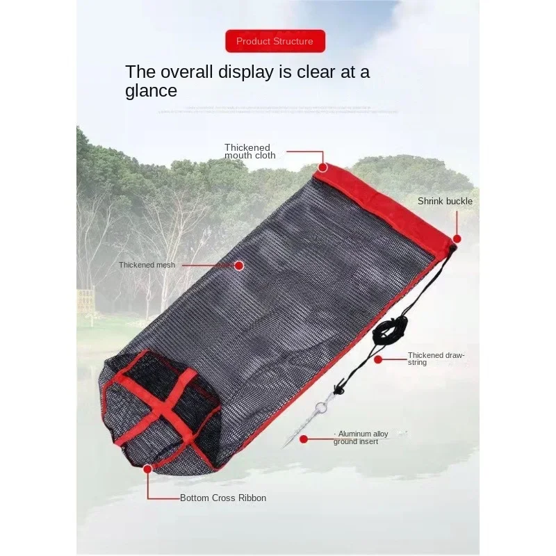 Kit de protección de red de peces vivos, bolsillo de red, bolsa de red de pesca Invisible - imagen 5